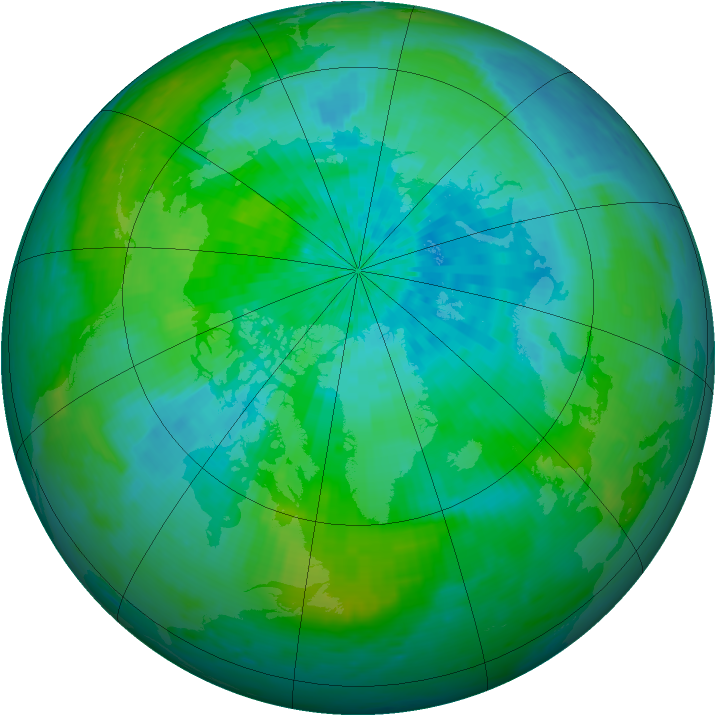 Arctic ozone map for 09 September 2003